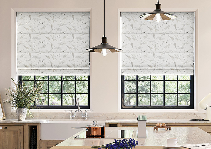 Dragonflies, Soft White - Roman Blind - Image 3